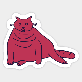 Viva Magenta Color of the Year 2023 Chonk Cat Sticker